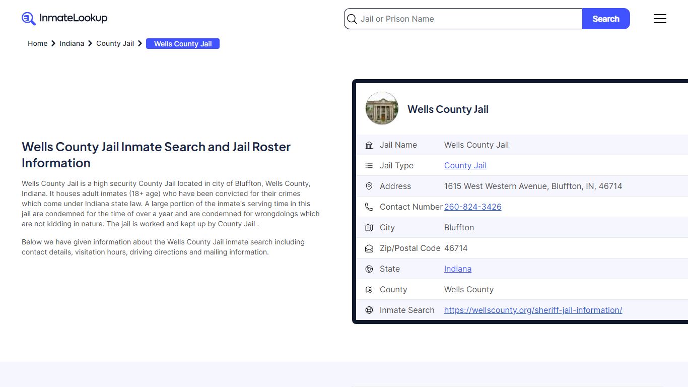 Wells County Jail (IN) Inmate Search Indiana - Inmate Lookup